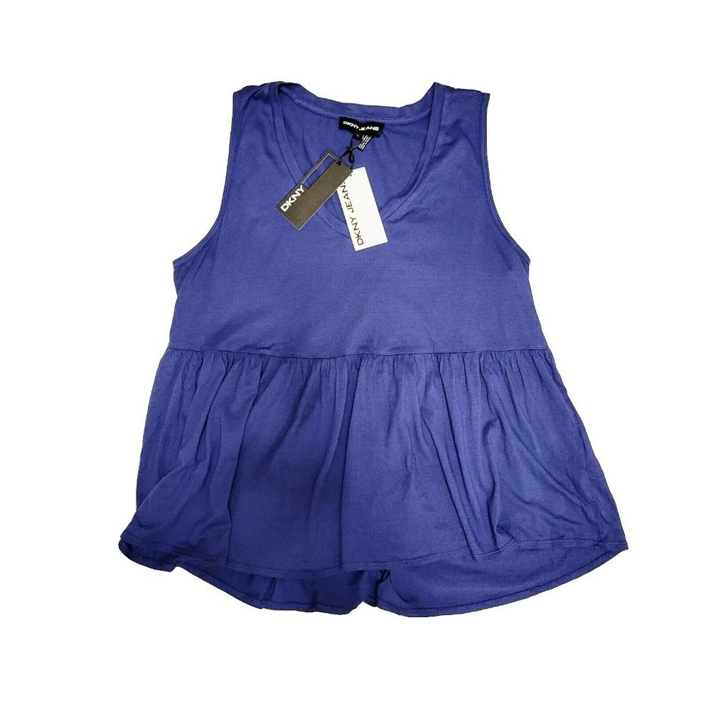 DKNY Jeans Jeans Peplum Hem Sleeveless Top Women's Size Large  New With Tags